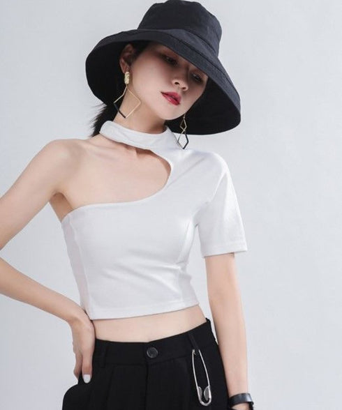 Cut-out One-shoulder Top