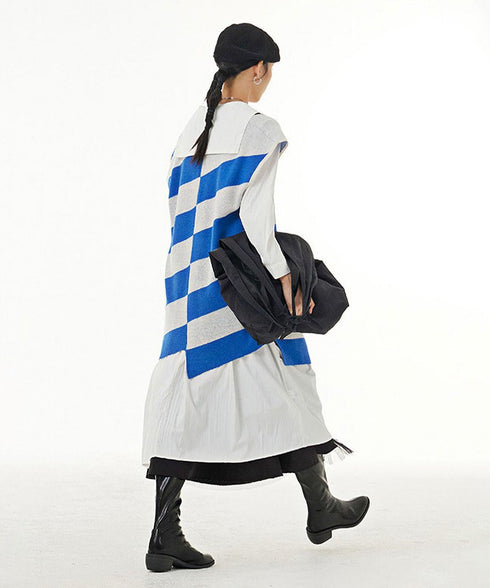 Wavy Stripe Oversized Knit Vest