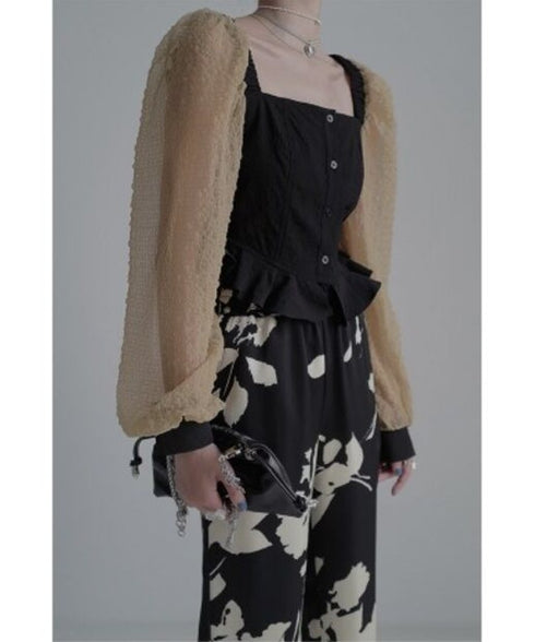 Square-neck Patchwork Top