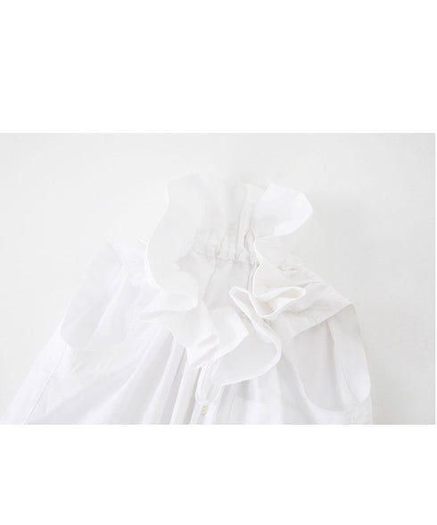 Gather Stand Collar Blouse