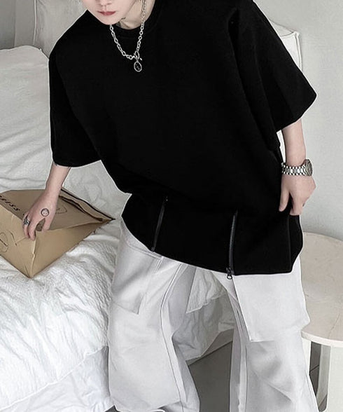 Zip Front Sweat Cardigan Tee