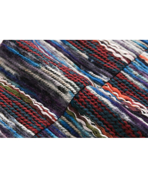 Multicolor Wavy Knit Cardigan