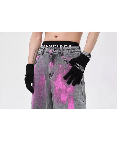 Paint Graphic Wide Denim