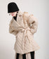 Ruffled Quilted Belted Coat