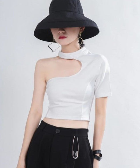 Cut-out One-shoulder Top