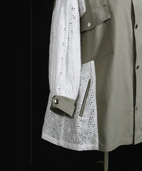 Lace Switching Short Coat