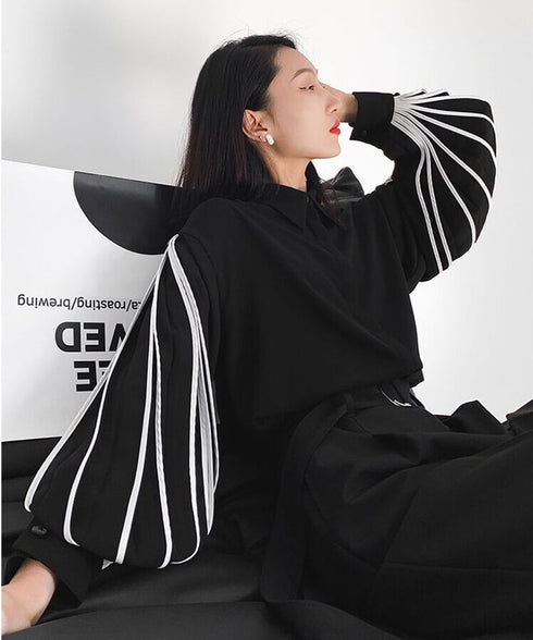 Pleated Sleeve Blouse