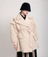 Ruffled Quilted Belted Coat