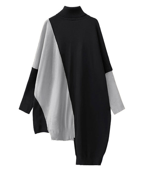 Diagonal Switch Sweater Dress