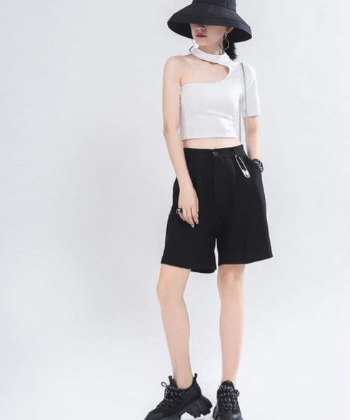 Cut-out One-shoulder Top