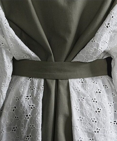 Lace Switching Short Coat