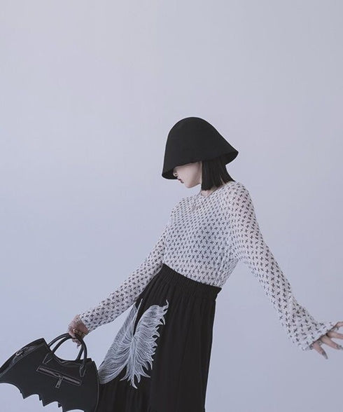 Star Mesh Turtleneck Top