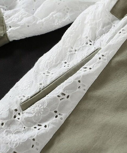 Lace Switching Short Coat