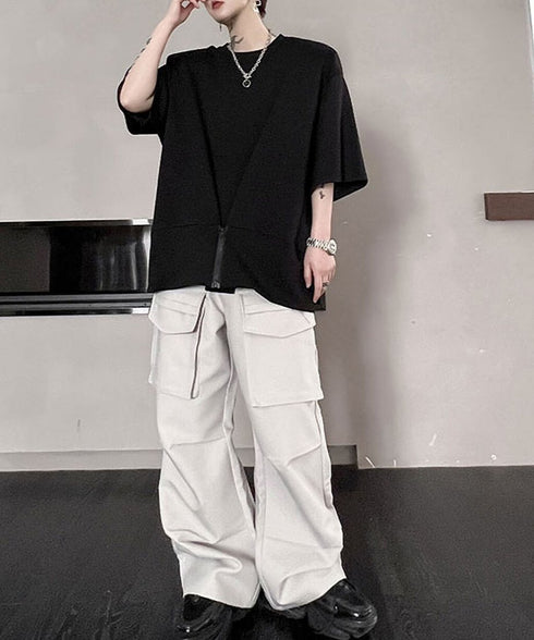 Zip Front Sweat Cardigan Tee