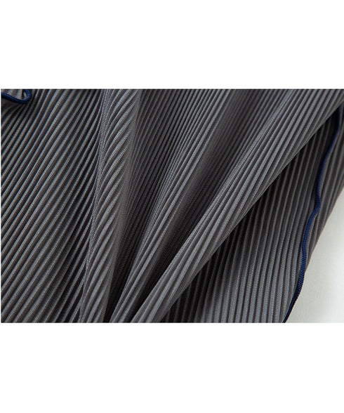 Stand Collar Pleated Top