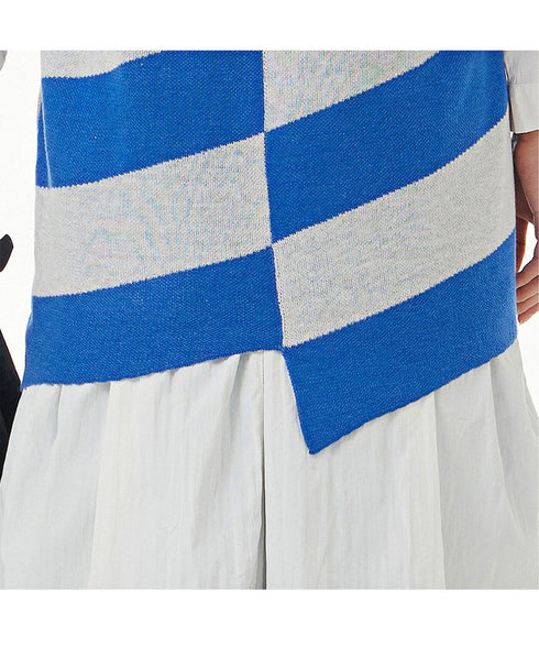 Wavy Stripe Oversized Knit Vest