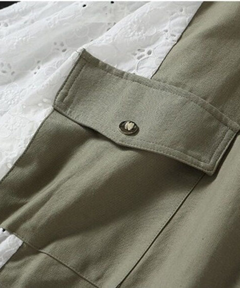 Lace Switching Short Coat