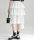Tiered Pleated Midi Skirt