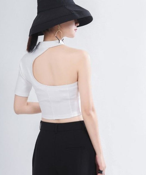 Cut-out One-shoulder Top
