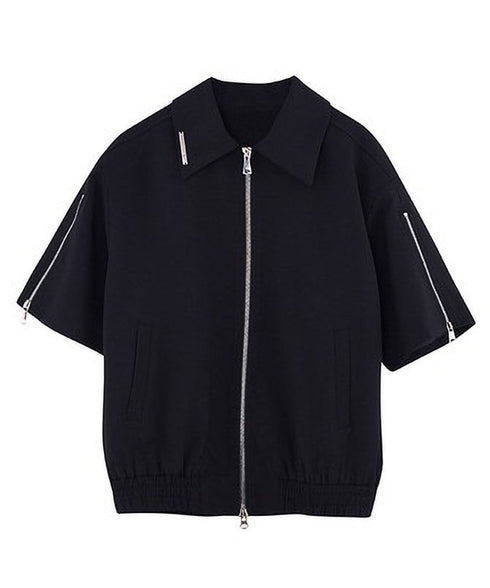 Double Zip Short Sleeve Blouson