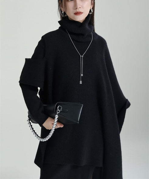 Slit Knit Dress & Poncho Co-ord