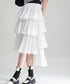 Tiered Pleated Midi Skirt