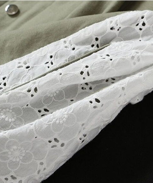 Lace Switching Short Coat