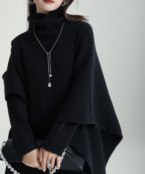 Slit Knit Dress & Poncho Co-ord