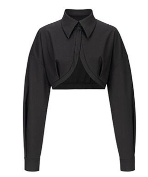 Round Tail Cropped Blouse