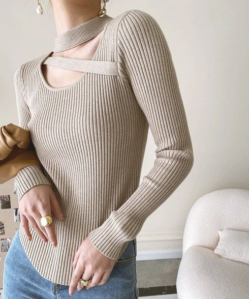 Asymmetric Rib Knit Top