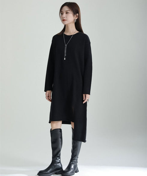 Slit Knit Dress & Poncho Co-ord
