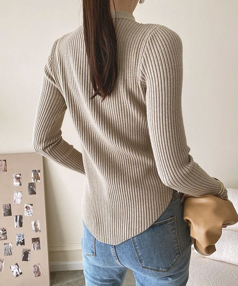 Asymmetric Rib Knit Top