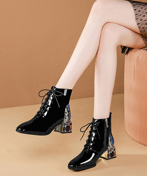 Bijou Heel Lace Up Boots