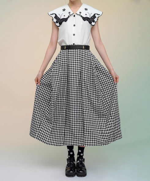 Gingham Check Skirt