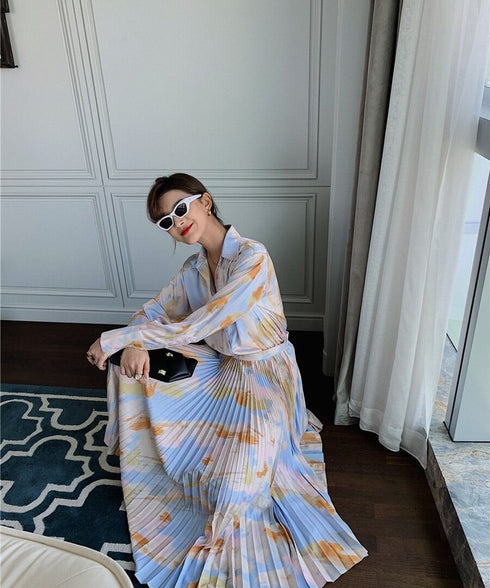 Pastel Flow Pleated Skirt