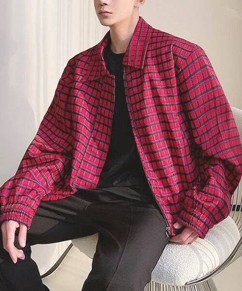 Red Check Zip Jacket
