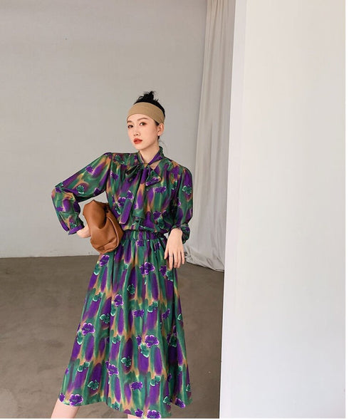 Iris Gradient Belted Blouse