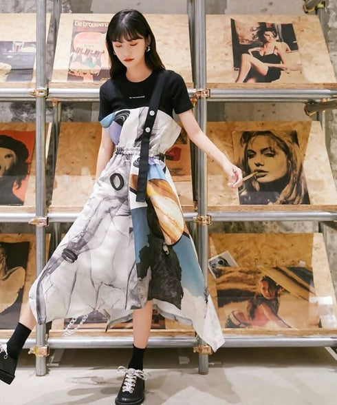 Planet One-shoulder Dress