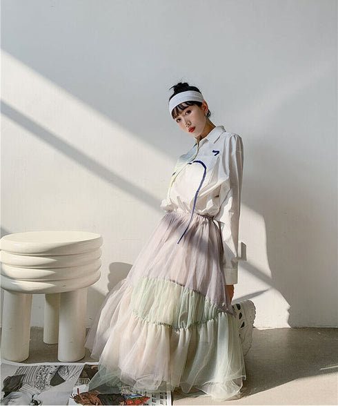 Tiered Mesh Skirt