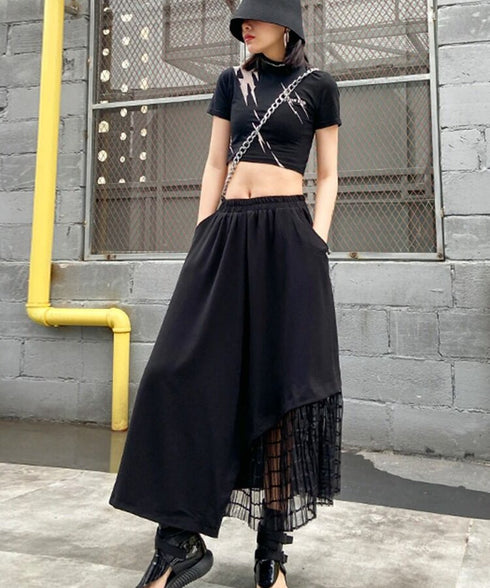 Layered Mesh Hem Skirt