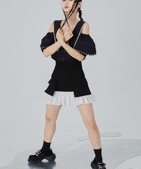 millet open shoulder blouse