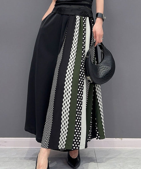 Half Dot Pattern Wide Pants