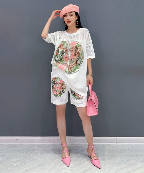 Mesh Top & Shorts Co-ord