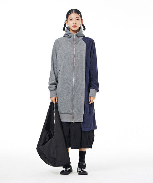 Bicolor Zip-up Hoodie