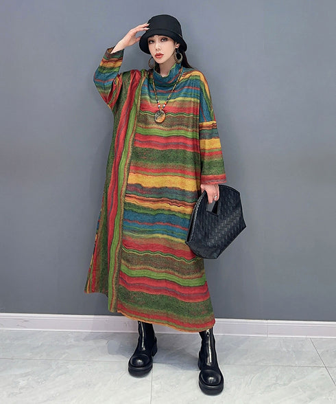 Off Neck Striped Dress