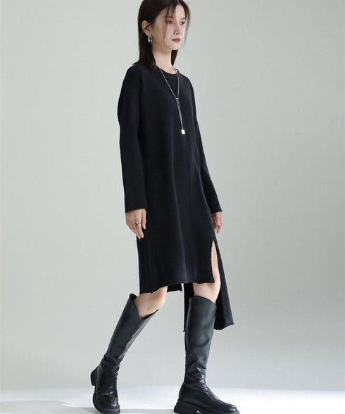 Slit Knit Dress & Poncho Co-ord