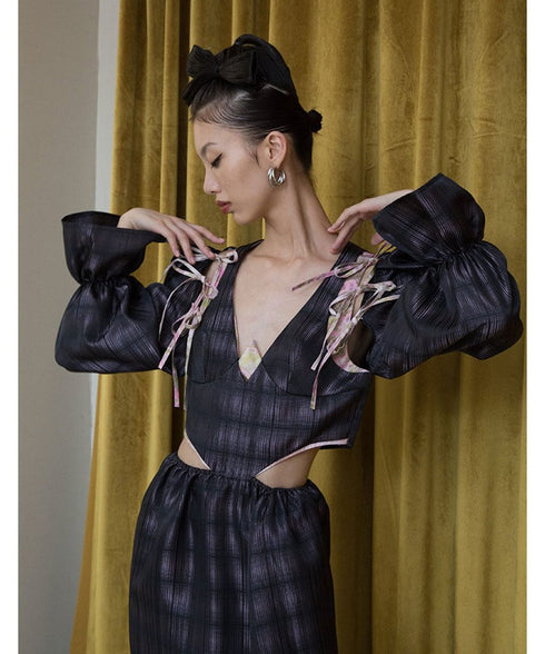 Faux Leather Two Piece Dress