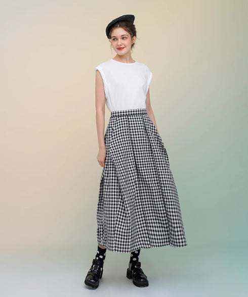 Gingham Check Skirt