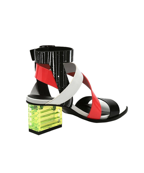 Square Clear Heel Sandals