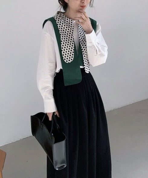 Polka Dot Collar Blouse
